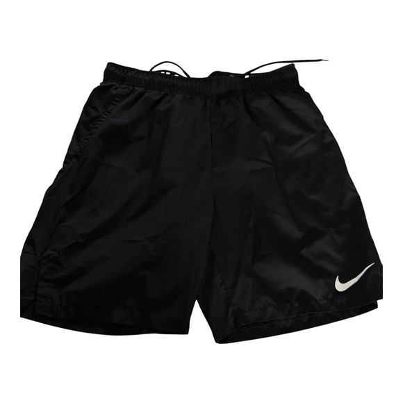 Nike Dri-Fit Trunks Short Mens L Black Logo Graphic Drawstring‎ Slash Pockets - Picture 1 of 3